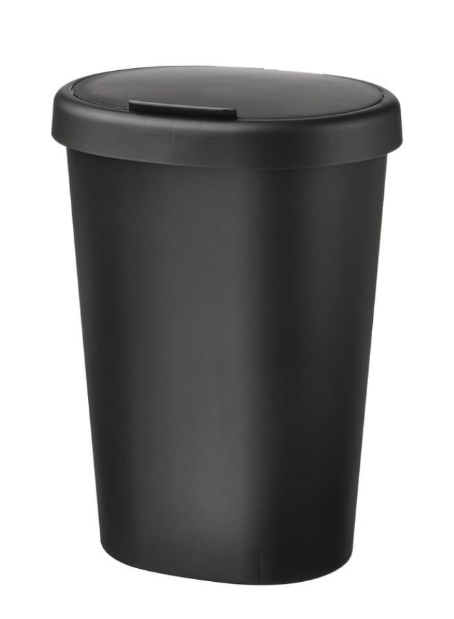 أيكيا حاوية نفايات بسعة 8 لتر مع غطاء قابل للإزالة – حاوية صغيرة و متينة لترتيب النفايات للمطبخ، الحمام، المكتب، تنظيم المنزل، تثبيت كيسين من الحافة العليا، زوايا مدورة سهلة التنظيف، تصميم نحيف موفر للمساحة، بلاستيك معاد تدويره، حل عملي لفرز وتخزين النفايات، حاوية منزلية صديقة للبيئة- سوداء - Image 2